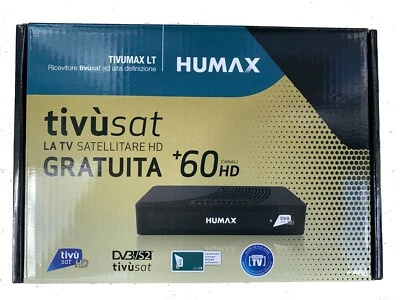 HUMAX Tivumax LT Ricevitore Satellitare HD-3801S2 - Nero TIVUSAT Nuovo Modello - Immagine 1 di 4