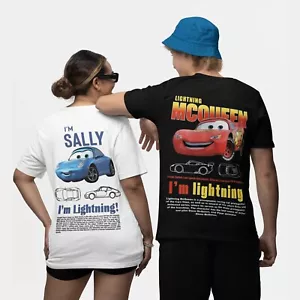 Lightning McQueen & Sally T-Shirt l Cars Baumwolle Shirt Kurzarm Unisex Style PM - Bild 1 von 6