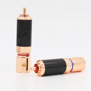 4pcs Rose Gold Plated RCA Audio Plug Screw Locking RCA Connector DIY HIFI Cable - Picture 1 of 7