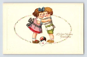 Postcard Birthday Day Cute Sweethearts Children 1910s Unposted Divided Back - Picture 1 of 2