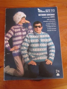 KNITTING PATTERN BOOK PATONS OUTDOOR COVERAGE  NO. 713     GREAT **** MUST SEE - Picture 1 of 2