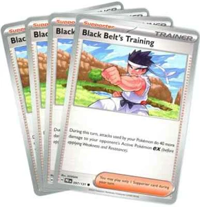 NM 4x Black Belt's Training 097/131 Playset Prismatic Evolutions Pokemon - Picture 1 of 3