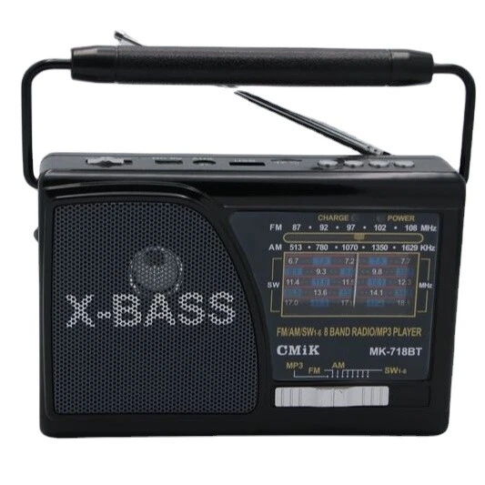 X Radio Portátil De Ondas Cortas Bluetooth Recargable Am Fm Mp3 Usb MK-718BT Sus - Imagen 1 de 1