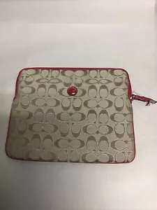 Coach 62517 Poppy Signature Metallic Simmer Universal Sleeve Cream Khaki/Pink - Picture 1 of 10