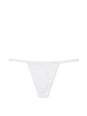 PINK Victoria's Secret Cotton Heart Pointelle V-String XL Panty Optic White NWT - Image 1 of 4