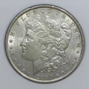 Dólar de plata Morgan 1890 90 % moneda de 1 dólar estadounidense AU/BU d667 - Imagen 1 de 2