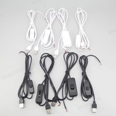 2Pin white black DC 5V USB Power supply on/off Switch Cable Charging dimmer - Image 1 of 4