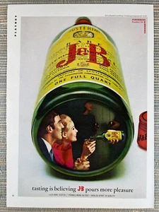 J&B Rare Scotch Pouring Bottle 1967 Vintage Print Ad - Picture 1 of 1