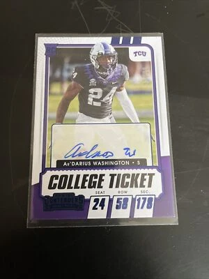 2021 Panini Contenders Draft Picks Purple 21/99  Ar’Darius Washington RC AUTO - Image 1 of 3