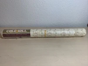 Vintage Coloroll Prepasted Vinyl Wallpaper Cream Floral Print Retro 1 Double Rol - Picture 1 of 3