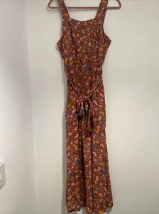 New Look Women’s Red Floral 100% Viscose Jumpsuit Size 10 - Picture 1 of 11