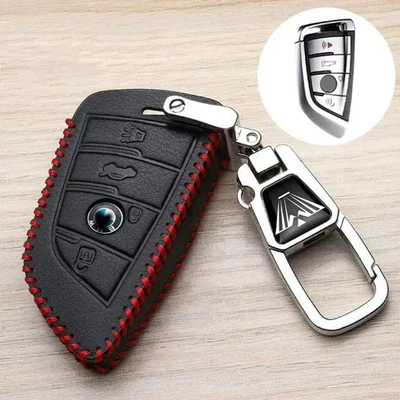 Leather Car Remote Key Fob Case Cover for BMW X3 X4 X5 X6 X7 1 2 5 7 - Image 1 of 4