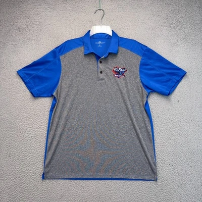 DePaul Blue Demons Polo Shirt Mens Medium Gray Blue Vansport NCAA Short Sleeve - Image 1 of 4