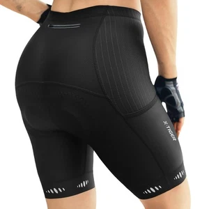 Padded Bike Shorts for Women 5D Gel Padding with Zipper Pockets Cycling Short... - Picture 1 of 6