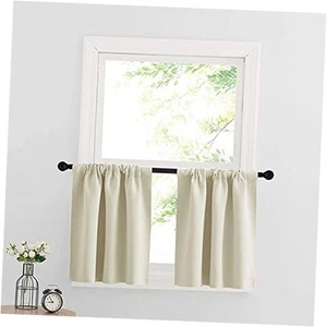 Bathroom Window Curtains - Blackout Curtains 29"W x 24"L (Pack of 2) Beige - Picture 1 of 7