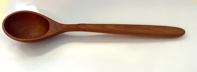 Long Handled Large Ladle Deep Bowl Serving Spoon Cherry Wood Hand Made USA  16" - Image 1 of 4