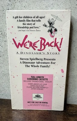 We’re Back! A Dinosaur’s Story VHS Sealed Promotional Screener Rare - Image 1 of 4