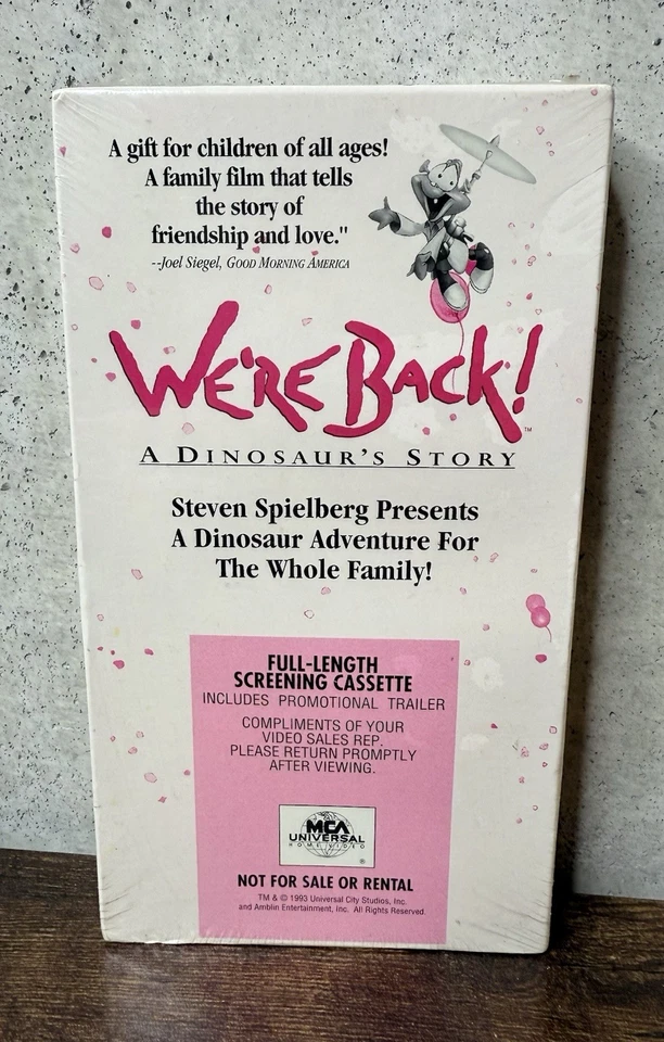 We’re Back! A Dinosaur’s Story VHS Sealed Promotional Screener Rare - Image 1 of 4