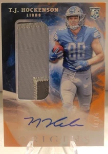 2019 Origins - Rookie Jumbo Patch Autographs T.J. Hockenson #121 Orange /75 RPA - Picture 1 of 3