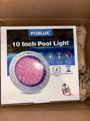 FOXLUX 10 Inch LED RGBW Color Changing Inground Pool Spa Light Remote Control - Image 1 of 3