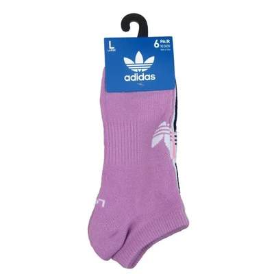 Adidas Active No Show Socks Womens Size Large (6 Pairs) Multi Color Pack NEW - Image 1 of 4