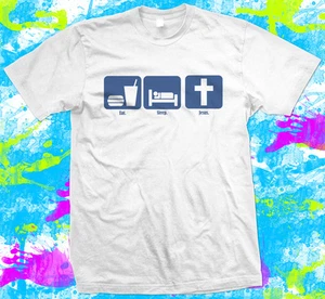 Christian Lifestyle - eat sleep jesus - T Shirt - Picture 1 of 1