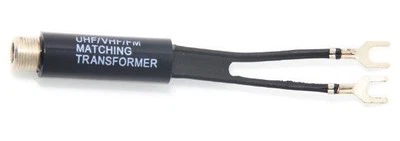 Indoor antenna matching transformer balun 75/300 ohm TV F Type cable adapter  - Image 1 of 3