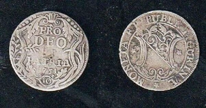 Schweiz Schweiz ZÜRICH 10 SCHILLING OERTLI 1/4 GULDEN 1751 SILBER 4,47g x 26,85m - Bild 1 von 1