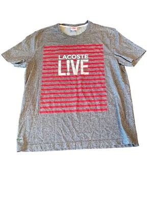 Camisa Pullover Lacoste Live Para Hombre Talla 6 Cuello Redondo Manga Corta Gris Foto 1 de 4