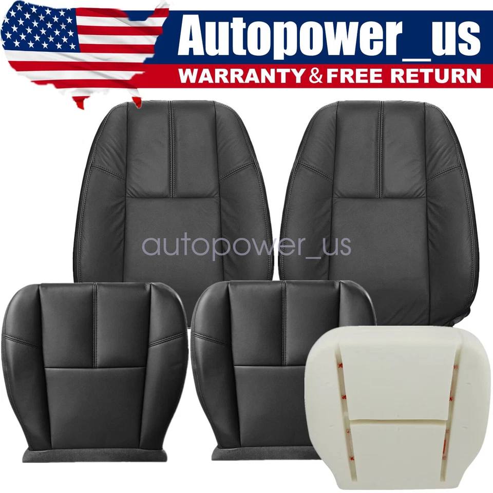 适用于 2007 - 2014 雪佛兰索罗德两侧皮革座椅套和泡沫靠垫黑色 — 第 1/4 张图片