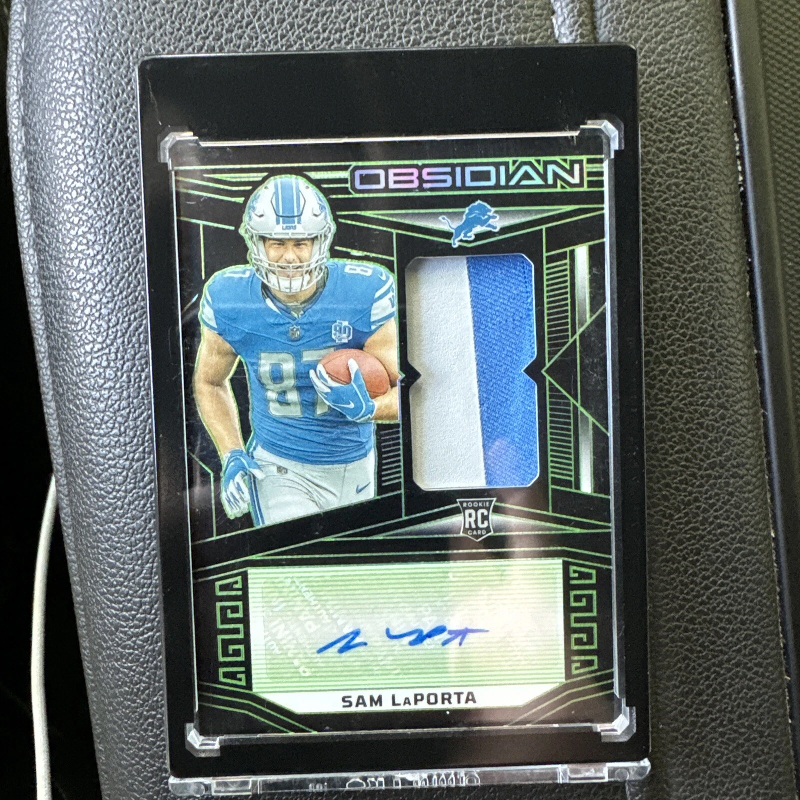 Sam LaPorta 2023 Panini OBSIDIAN GREEN Auto Autograph Jersey RPA 20/25