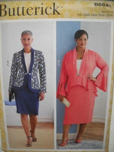 Jacket and Skirt Women's size 26w-32w Butterick 6821 Sewing Pattern  - Picture 1 of 2
