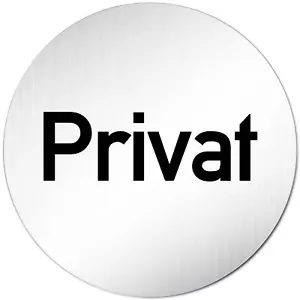 Aluminium Schild 10 cm Ø "Privat" • Türschild rund Tür Stop Personal Eingang - Picture 1 of 4