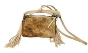 Cartera Bandolera Montana West con Flecos Marrón/Tostado Cuero de Vaca - Imagen 1 de 19