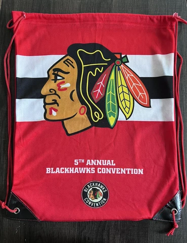Chicago Blackhawks 5th Annual Convention Drawstring Bag/Tote NHL backpack Cover