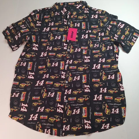 Foco Nascar #14 Clint Bowyer Men’s Size L Large Button Down Shirt Cover