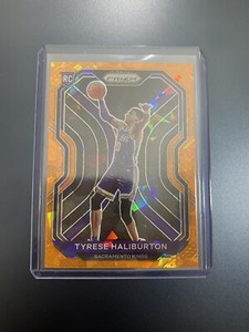 2020-21 Panini Prizm Tyrese Halliburton Orange Cracked Ice 262 RC Centered
