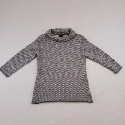 Suéter Talbots Lana Merino Capucha Cuello Gris Talla Manga 3/4 mediana encogida a pequeña Foto 1 de 4