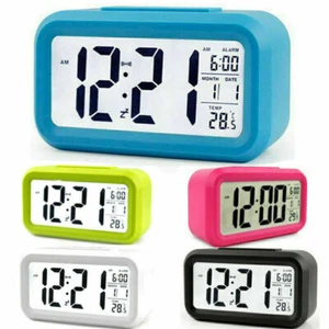 LED Display Battery Operated Digital Smart Snooze Alarm Clock Temperature Hot-Ч - Picture 1 of 14