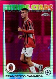 2024-25 Topps Chrome UCC #183 Francesco Camarda /175 Magenta Prisma Future Stars - Foto 1 di 2