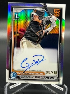 2024 Bowman Chrome GUILLERMO WILLIAMSON REFRACTOR AUTO 285/499 1ST #CPA-GWI - Picture 1 of 2