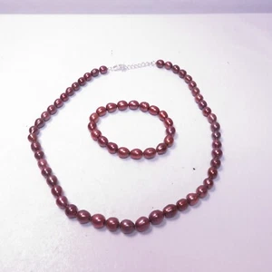 HONORA Bronze Pearl 925 Sterling Silver Necklace Bracelet - Picture 1 of 3