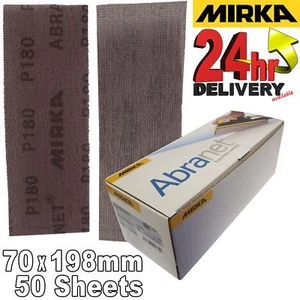 Mirka Abranet 70x198mm P180 Körnung 50x HakenNLoop staubfrei schleifen Schleifstreifen - Bild 1 von 1