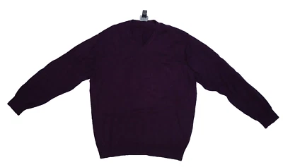 Suéter Pullover Jos A Bank Para Hombres Púrpura Algodón Pima Manga Larga Cuello en V XL Foto 1 de 4
