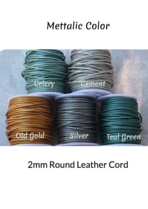 2MM Rundschnur, Rund Lederband Stck 5 Yards (15 Fuß) - 60 Farben Auswahl - Bild 1 von 53
