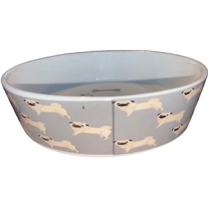 10 Strawberry Street Pet Bowl Pug Dog Bone Appetit Food Dish - Picture 1 of 4