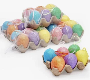 36*NEW*Easter Egg Ornaments, Glitter,Holiday Decorations,Party Decor, JUVALE - Picture 1 of 5