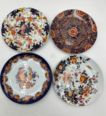 Williams Sonoma Fleur Salad Plates Mixed Set Multicolor 8.5" Diameter S/4 #A207 - Image 1 of 3