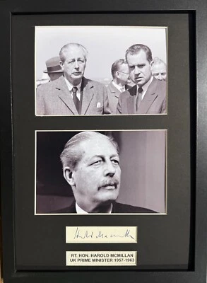 Harold Macmillan, Former Prime Minister Framed 12x8 100% Hand Signed Photo & COA - Image 1 of 4