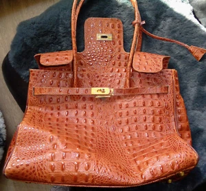 Wunderschöne große Tasche in Krokooptik (OPTIK!!) - tadellos - Hingucker - Bild 1 von 8